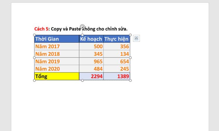 ket qua copy khong cho chinh sua